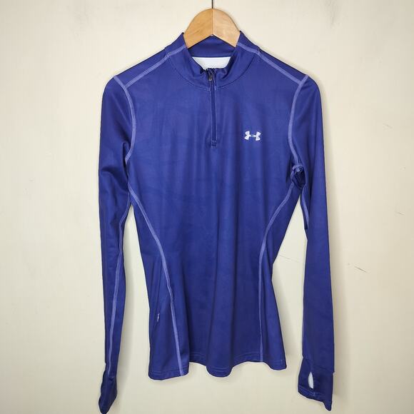 Under Armour Cold Gear Quarter Zip Shirt Thumb Holes - Picture 1 of 9